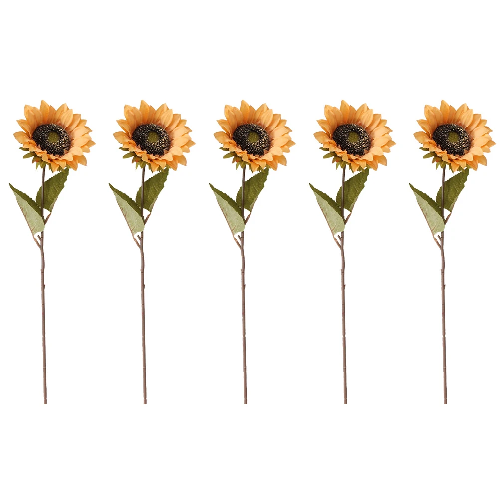 

5 Pcs Home Wedding Decor Decoration Simulation Fake Flower Sunflower Ornament Decorative Artificial Sunflower Flower