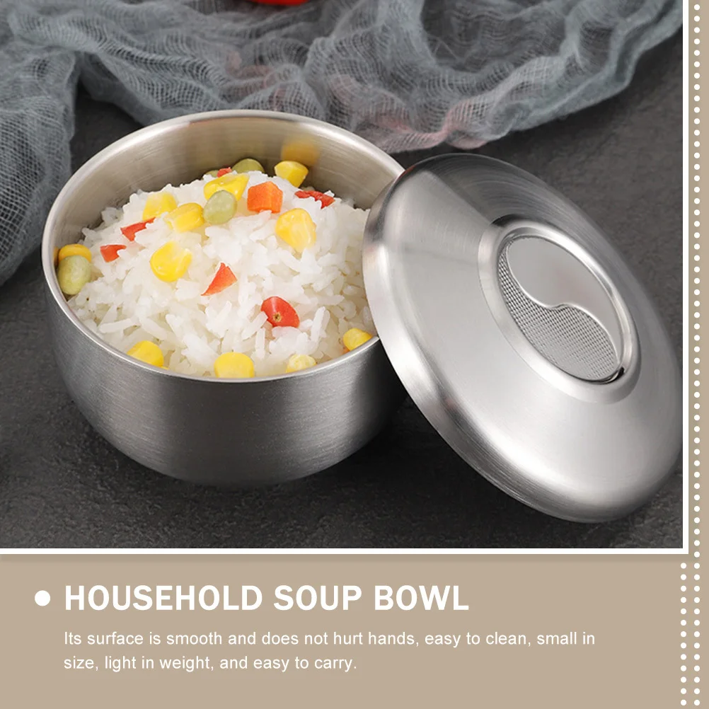 

Stainless Steel Soup Bowl Lid Unbreakable Exquisite Beautiful Edible Bird's Nest Gift Household Kitchen Supplies