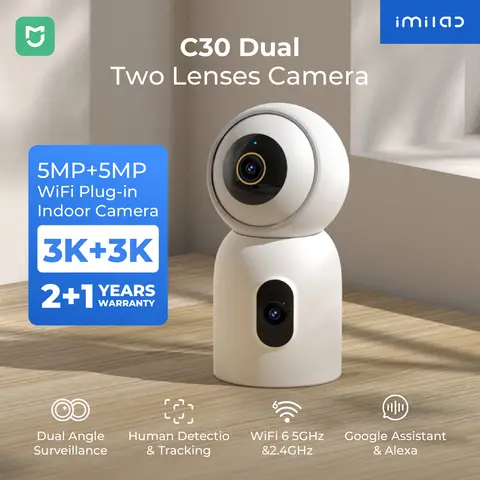 AI 감지 인간 추적 360을 통한 홈 보안 보호를 위한 IMILAB 듀얼 3K 베이비 모니터 WiFi 카메라 °   PTZ 나이트 비전