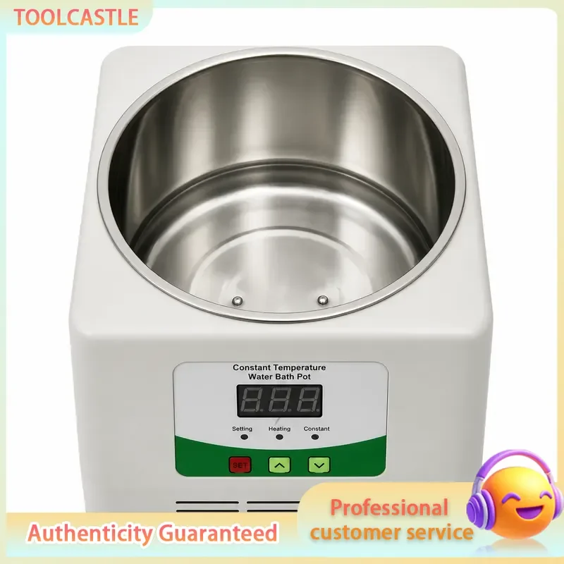 Digital Water Bath 300W RT-100℃ ±0.3℃ Single Hole Lab Heater for Milk Warming & Boiling 220V
