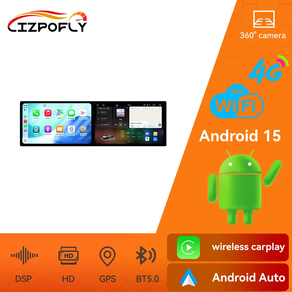 

Автомобильный радиоприемник с двойным экраном 9,1 дюйма для Audi Q7 2010-2015 Android CarPlay Мультимедийный видеоплеер Автомобильный GPS-навигатор Стерео головное устройство