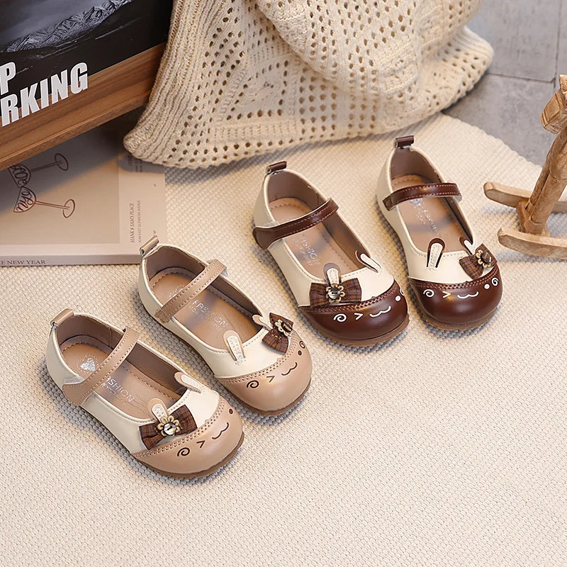 

Fashion Cute Girl Princess Shoes 2026 Spring New Kids Leather Shoes Simple Versatile Girls Flat Casual Shoe Zapatos Para Mujer