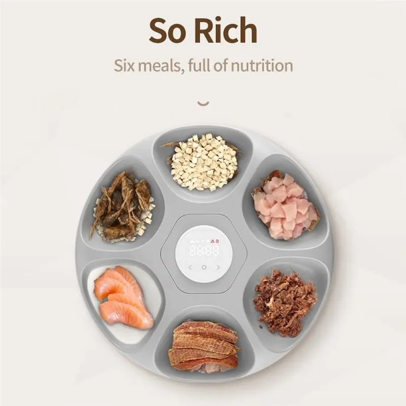 CYCLI-Automatic Pet Feeder-Wet And Dry Food Dispenser, Remote Controlled, 6 Meals, US Plug-Making Pet Care Easier Convenient