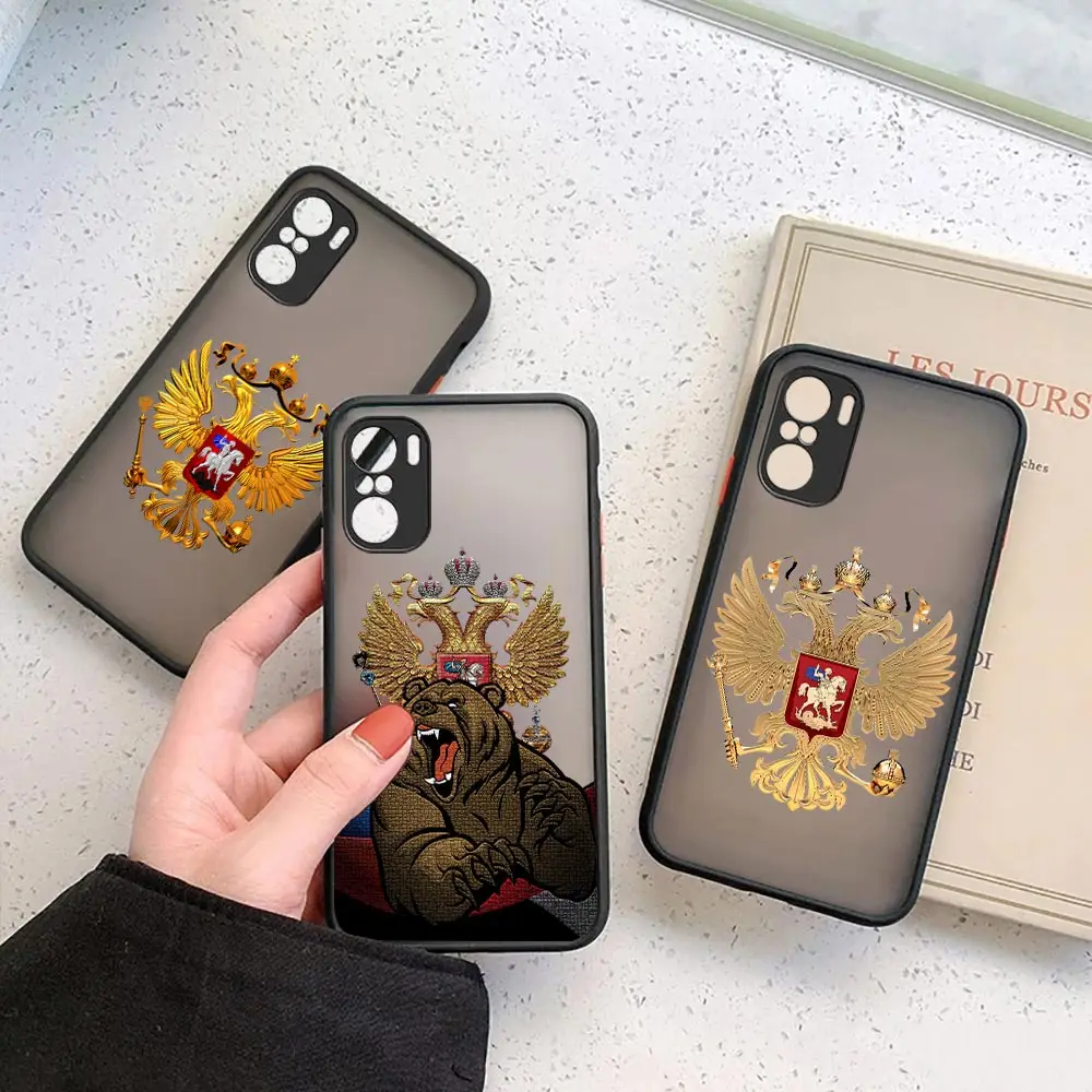 Russia Russian Flags Emblem Matte Clear Case for Xiaomi Redmi K50 K40 GAMING K30 K20 10X 10C 10 9C 9T 9A 9 8 7 6 5 A1 PRO Cover