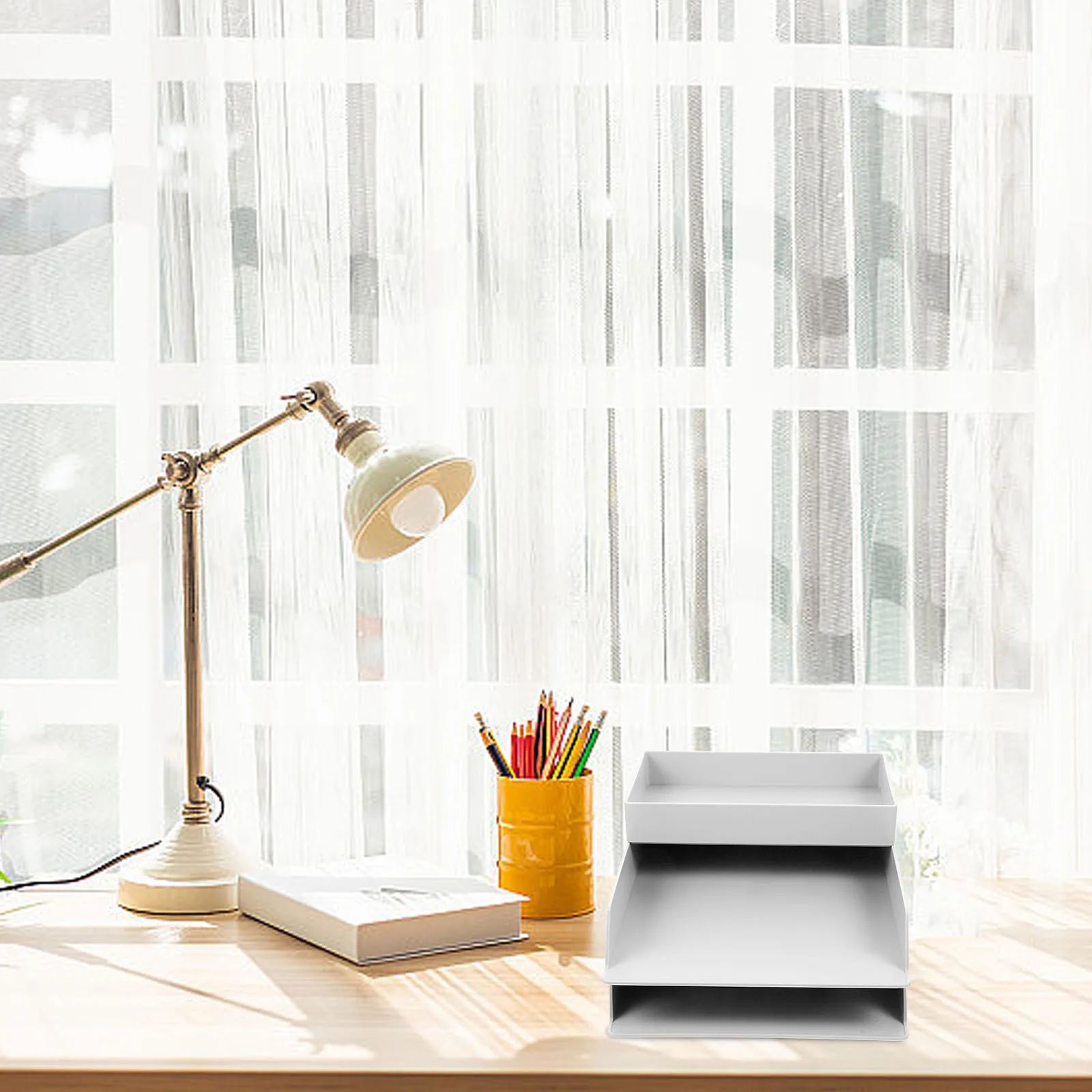 

Штабелируемый ящик для хранения документов, органайзер для файлов большой емкости, офисный стол A4 A5, белый АБС-пластик, контейнер для канцелярских принадлежностей