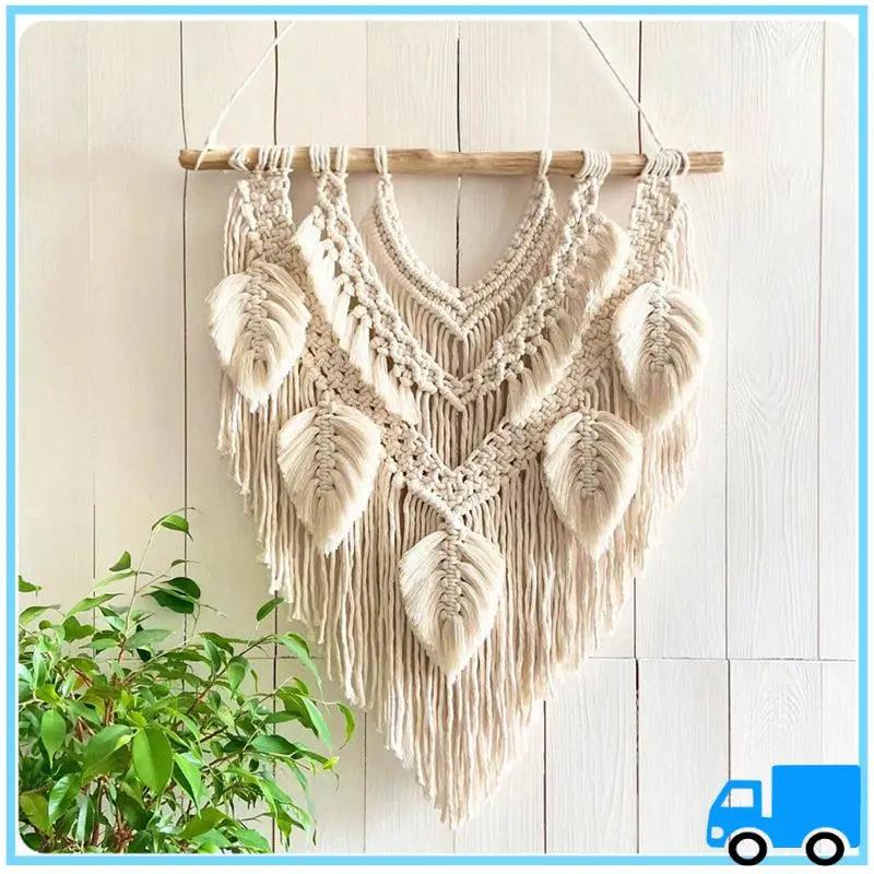 

Latest 1 Piece Woven Tapestry Wall Decorations Wall Decorations Hand-Woven Feather Leaves Modern Minimalist Wall Decor