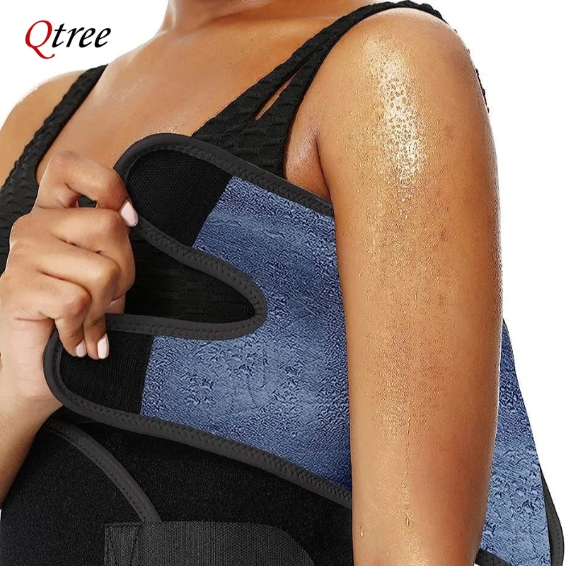 Qtree Sauna Arm Shaper for Women Arm Trimmers Fat Burner Slimming Wrap for Flabby Arms 2 Pieces Pair Adjustable Sweat Corset