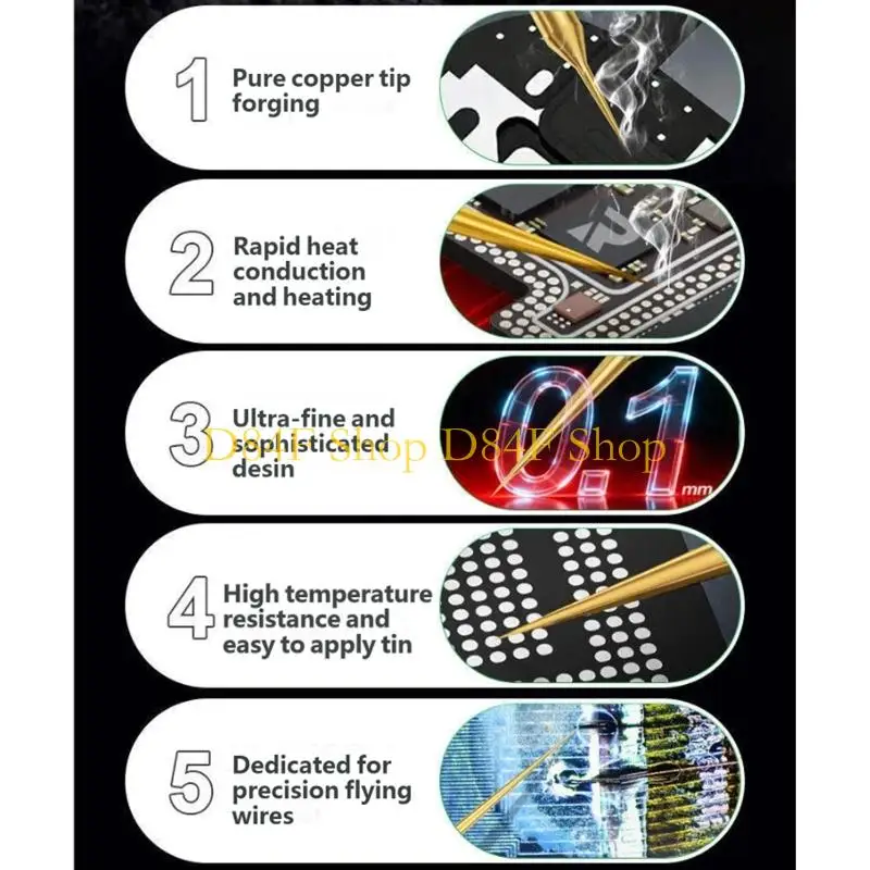 D84F Detail Soldering 210 Tip for Wire Bridge and Joint Area Tasks