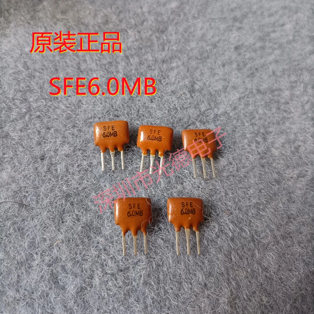 

100PCS/ SFE6.0MB original genuine ceramic filter crystal 6.0MHZ 6.0M in-line 2-pin 6.0B