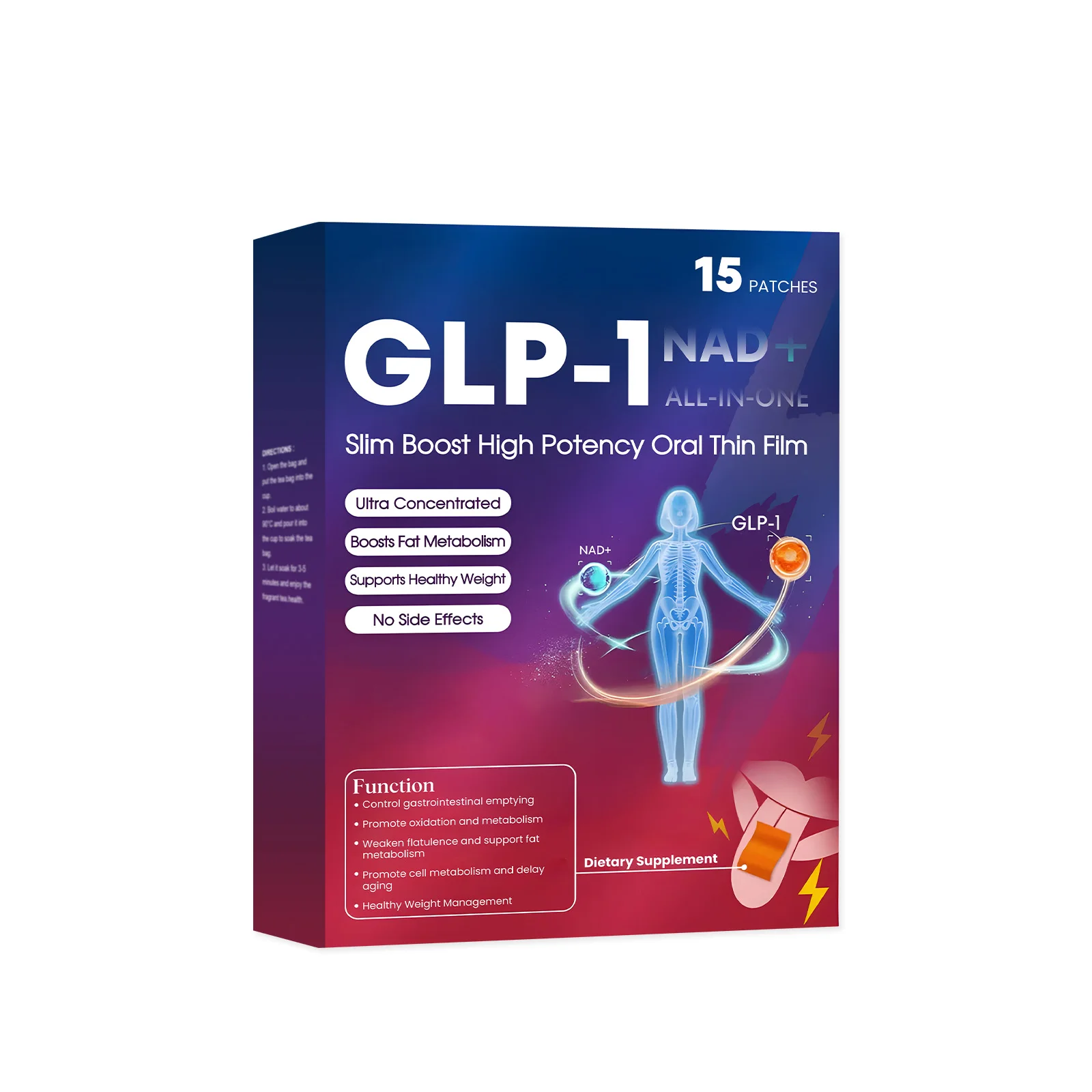 Glp-1 Weight Loss Oral Strips Diet Supplements Vitality Blood Sugar Heart Sleep Improvement Body Shape Management