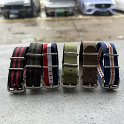 Hot New 22MM Fabric Watchband Sports Nylon Watch Straps Fashion Men‘s Wristband Army Brown for Watches