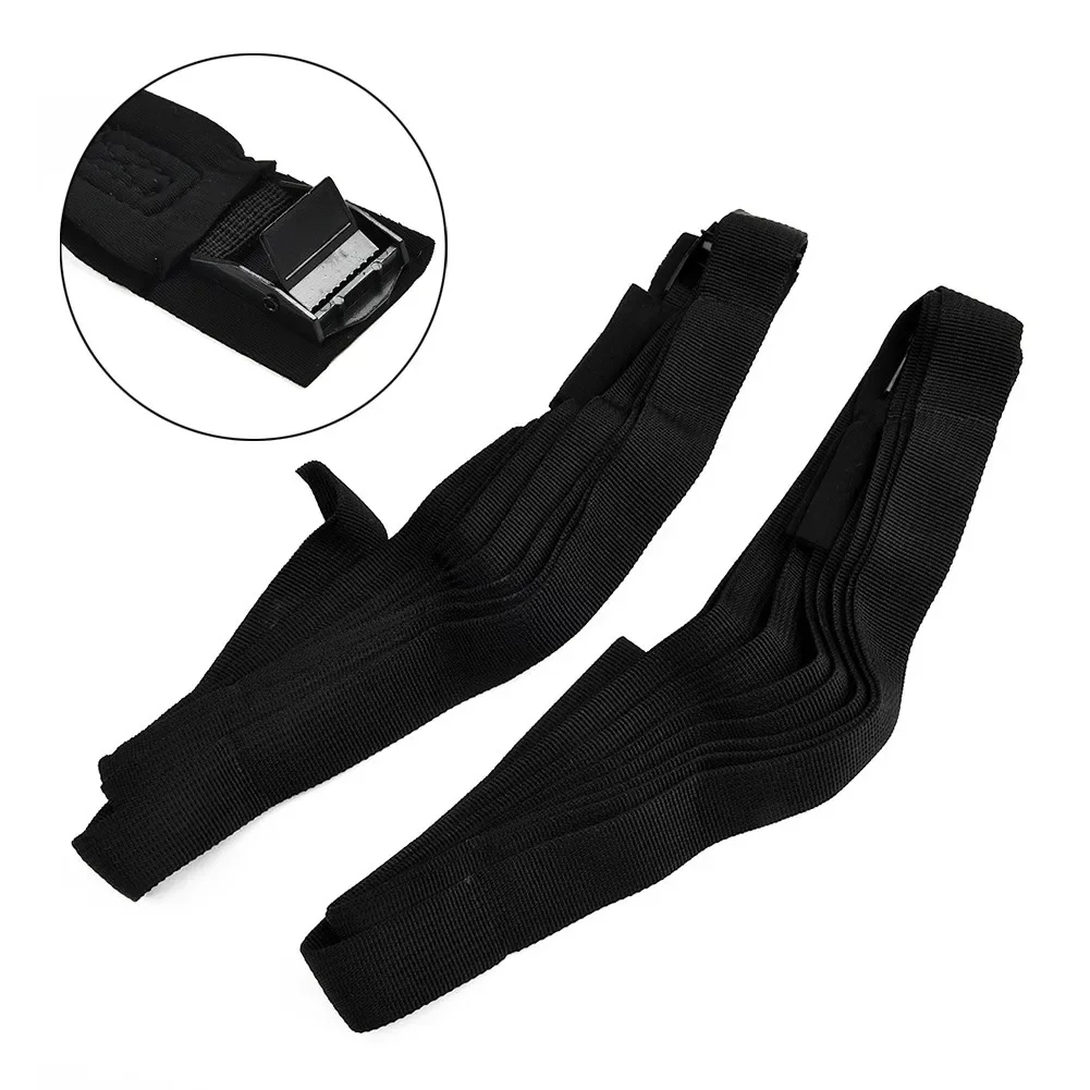 2-pack 2/3/4/5m*2.5cm Black Fastening Strap Strong Ratchet Strap Luggage Bag Cargo Lashing Zinc Alloy Press Buckle Fixing Strap