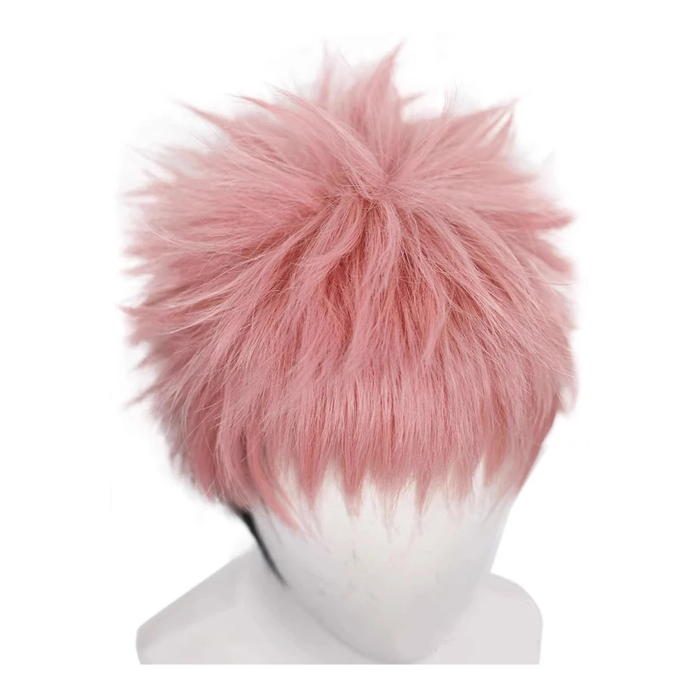 

Cosplay Yuji Itadori Wigs Anime Jujutsu Of Kaisen Headgear Headwear Costume Accessory Men Male Disguise Pink Hair Headgear Prop