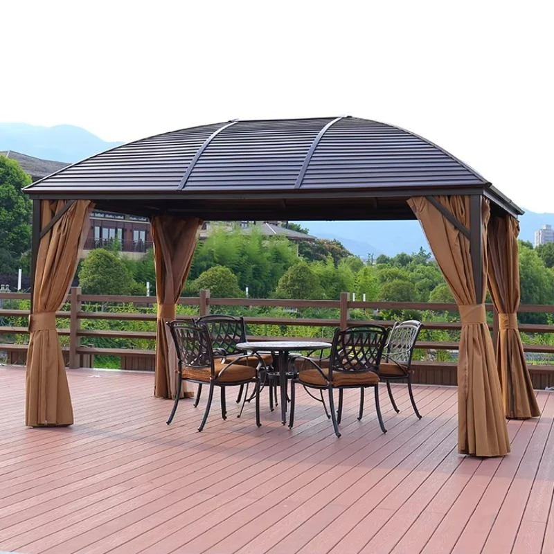 

3 * 4 meters luxury aluminum hardtop gazebo outdoor gazebo garden double-layer polycarbonate roof gazebo