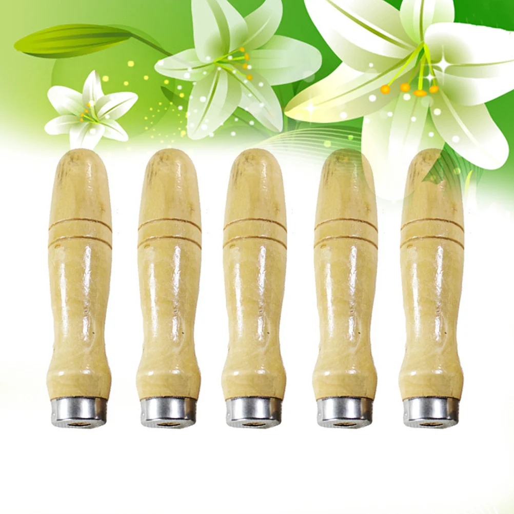 5pcs Wooden Handle for File Cutting Tool Craft - 68MM Inner Hole handle for cuuting tool handle for tool