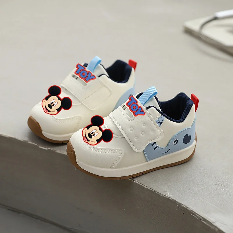 

Baby Non-slip Anti-kick Sneakers Disney Spring and Autumn New Baby Soft Sole Toddler Shoes Mickey Mouse Girls Boys Casual Shoes