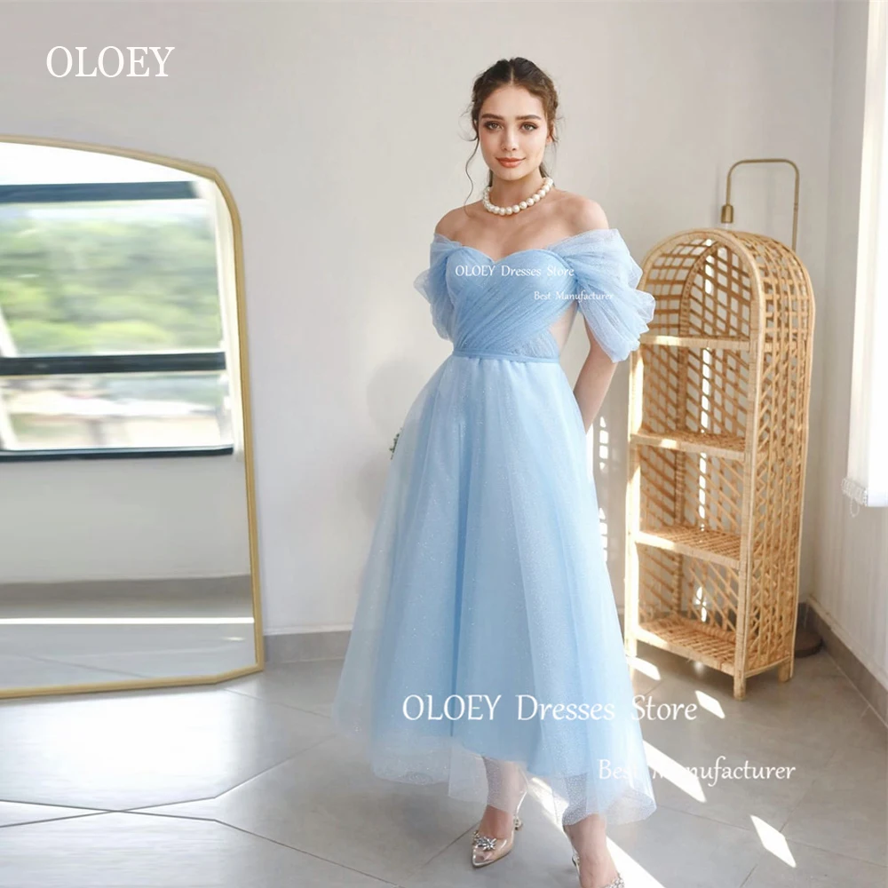 OLOEY-Robe de Bal en Tulle Rose Bleu Clair pour Femme, Vêtement de Soirée Formel, Longueur de Rinçage, Zones Roses