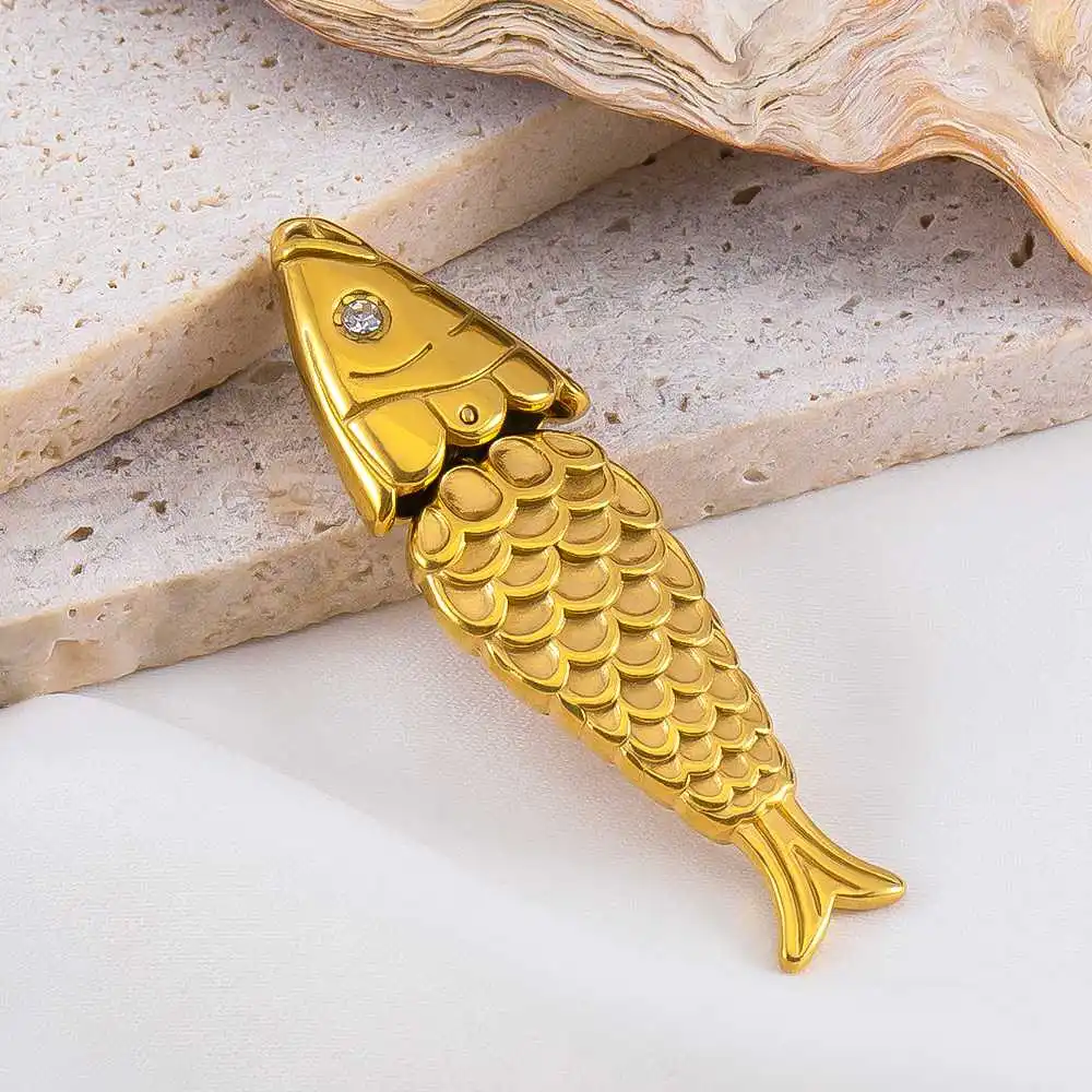 2pcs Stainless Steel Marine Animals Pendant Shell Turtle Starfish Demon Fish Necklace Earring Charm for Jewelry Making Supplies image 6