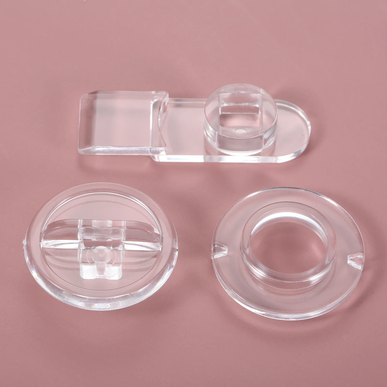 5pcs Transparent Acrylic Lock Hasps without Key Clear Crystal Buckle Latch Locking Gift Box Wine Case Cabinet Drawer 48mm/1.89In