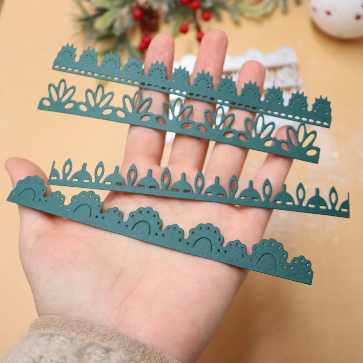Wave Hollow Lace Scrapbooking Die Cut DIY Greeting Cards Album Paper Card Decorative Home Crafts Cutting Dies 2024 New Arrivals