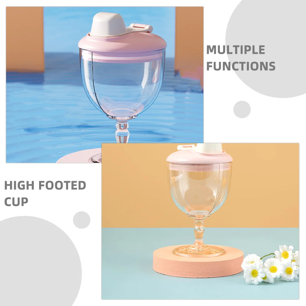 Plastic Goblet Cup Baby Cup Glass Beverage Mug 150ml Milk Bottle With Lid For Kids On Birthday Party Or Celebration P