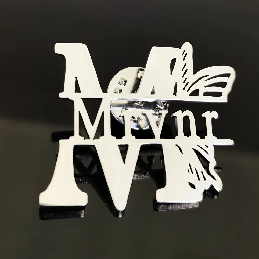 

Personalized Stainless Steel Custom Minimalist Metal A-Z Letter Brooch Fashion English Initial Lapel Pin for Clothes DIY Jewelry