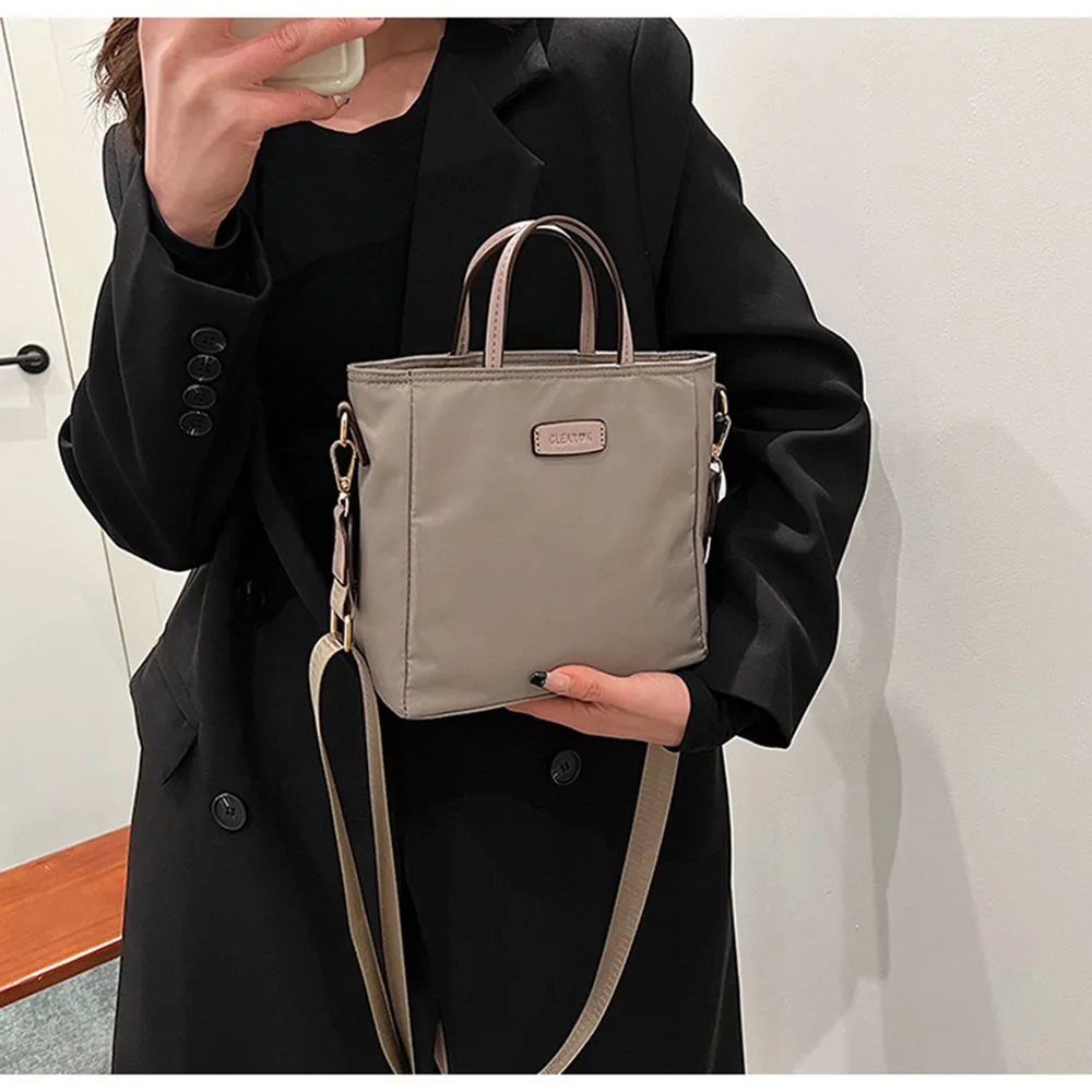 ナイロン トート ショルダーバッグ レディース 2025 新作 大容量 カジュアル スクエア ハンドバッグ 高品質 テクスチャ 多用途 通勤バッグ