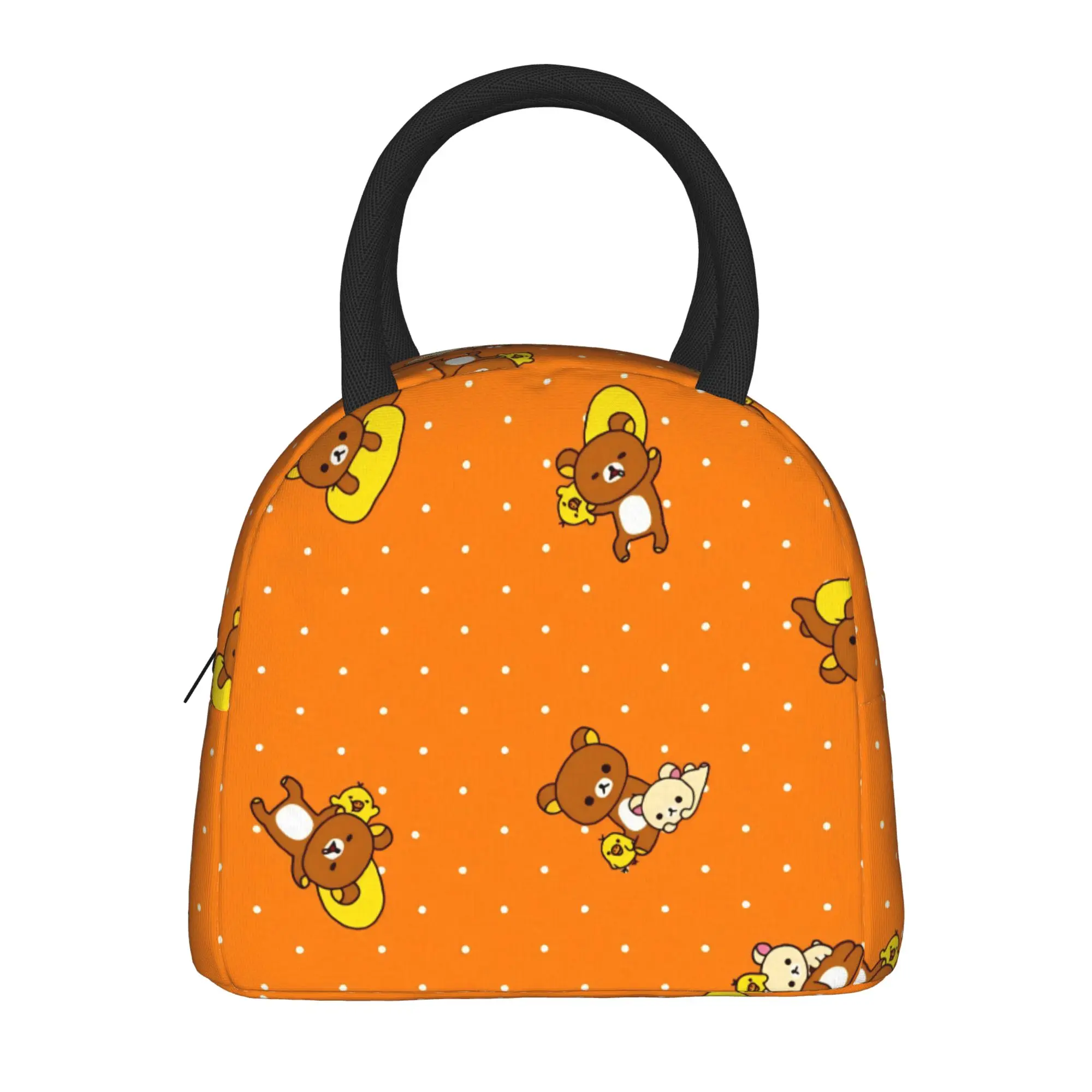 Rilakkumas Cute Cartoon  Insulated Lunch Bag Thermal Bag Lunch Container  High Capacity Tote Lunch Box Bento Pouch Office Travel