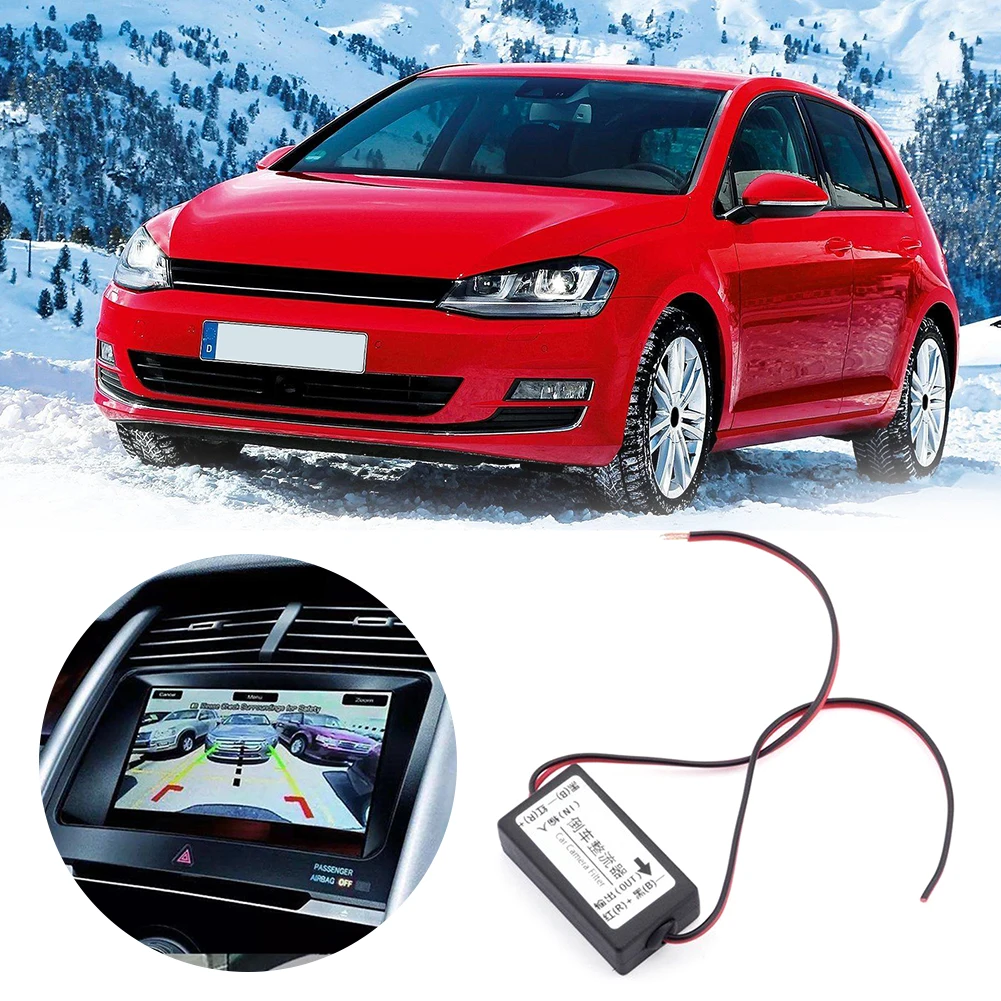 12V DC Capacitor Filter Connector Solve Ripple Splash Car Camera Relay Regulator Screen Interference for Backup Auto Camera