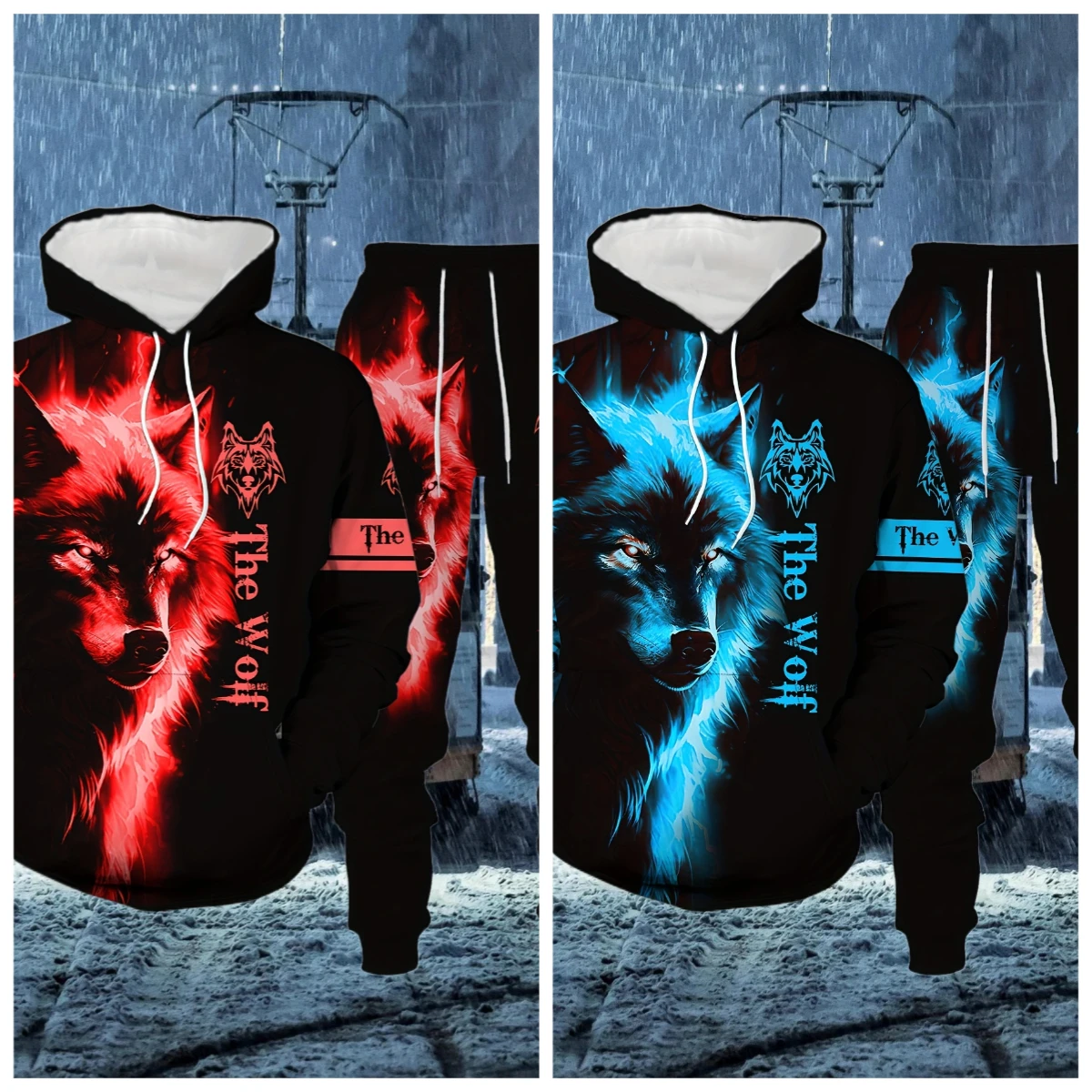 

Winter Autumn Wolf Animal Pattern 3D Printed Sweatpants and Hoodie Set Tracksuit Men Clothing Suit Oversize Streetwear Sportwear