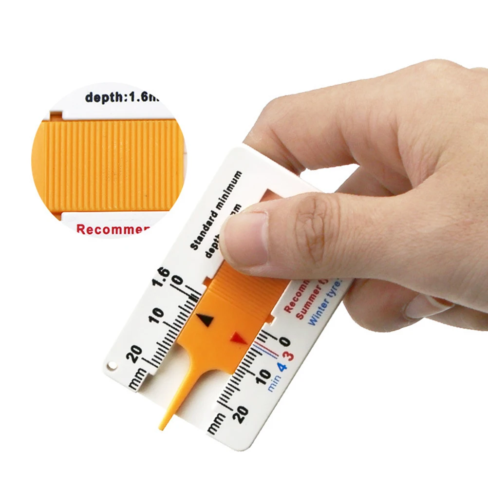 

4pcs 0-20Mm Portable Tire Tread Depth Gauge High Precision Metal Probe Wear Resistant Shockproof Measurement Tool For Car