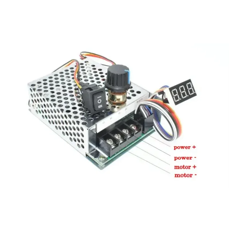 Digital Display 0~100% adjustable DC 10-50V 40A DC Motor Speed Controller PWM 12V 24V 48V 2000W MAX 60A Reversible With aluminum