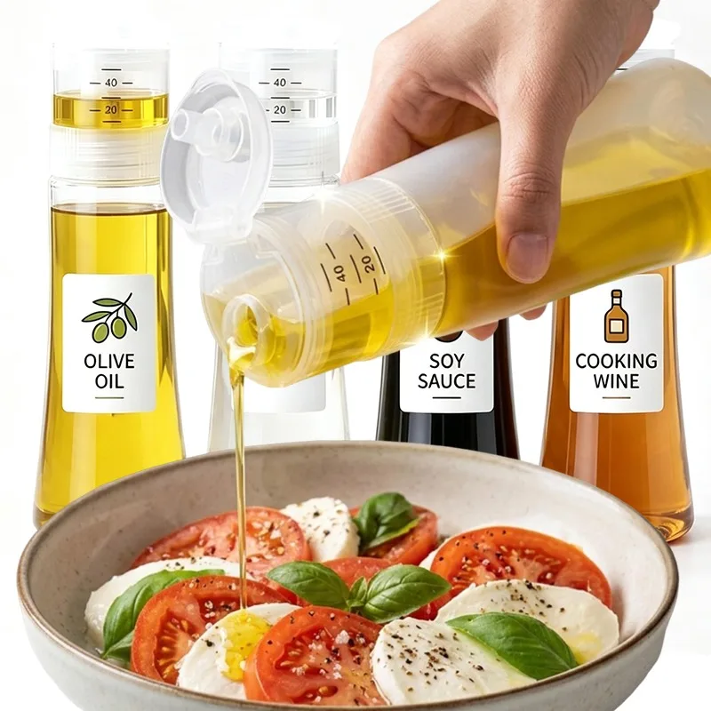 480ML High-Temperature Resistant Oil Control Squeezer Seasoning Bottle Multifunction Soy Sauce Oil Dispenser with Screw Cap