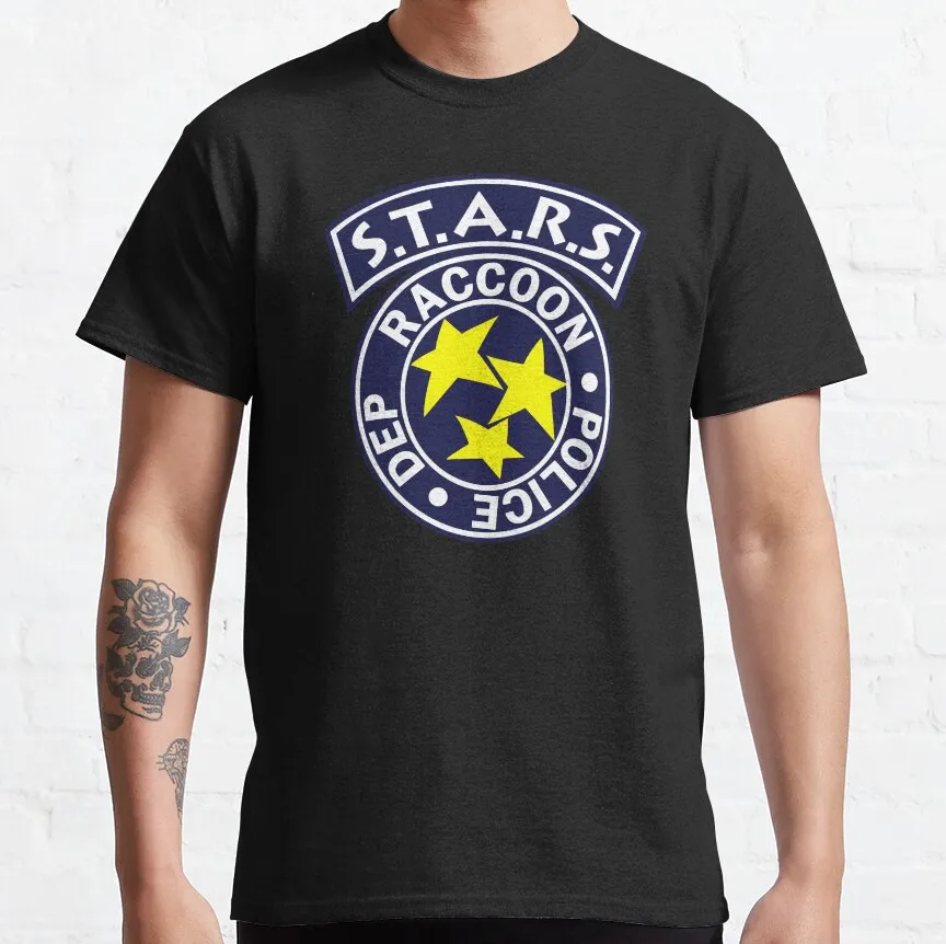 horror game resident evil S.T.A.R.S. graphics 100%Cotton unisex shirt 2026 Summer New Men's fashion Y2k Short sleeve Tshirt