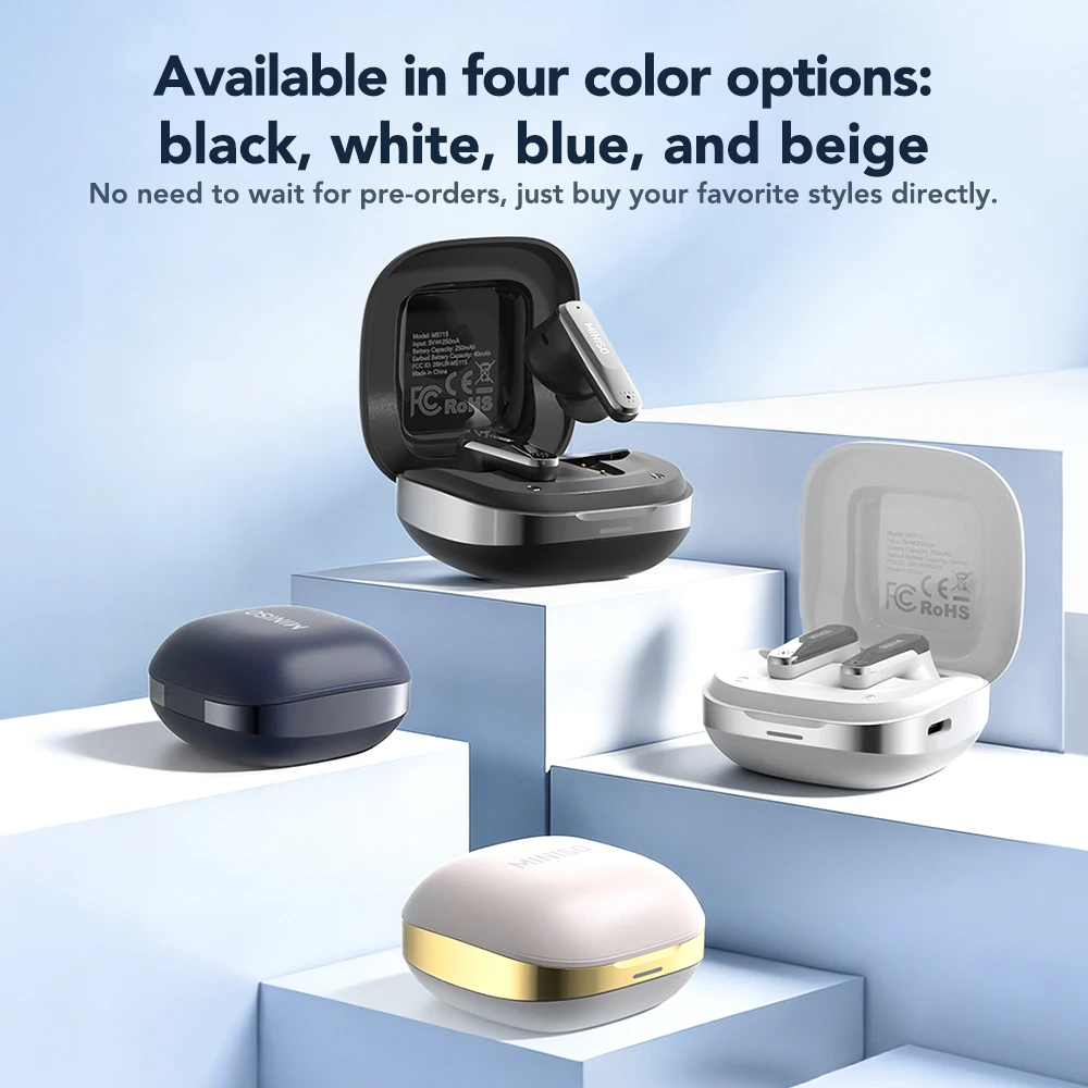 Ai Translator Headphones MINISO MS115 Bluetooth Earphone Wireless Earbuds Low Latency Headset With Mic Gaming 50Hrs Playback