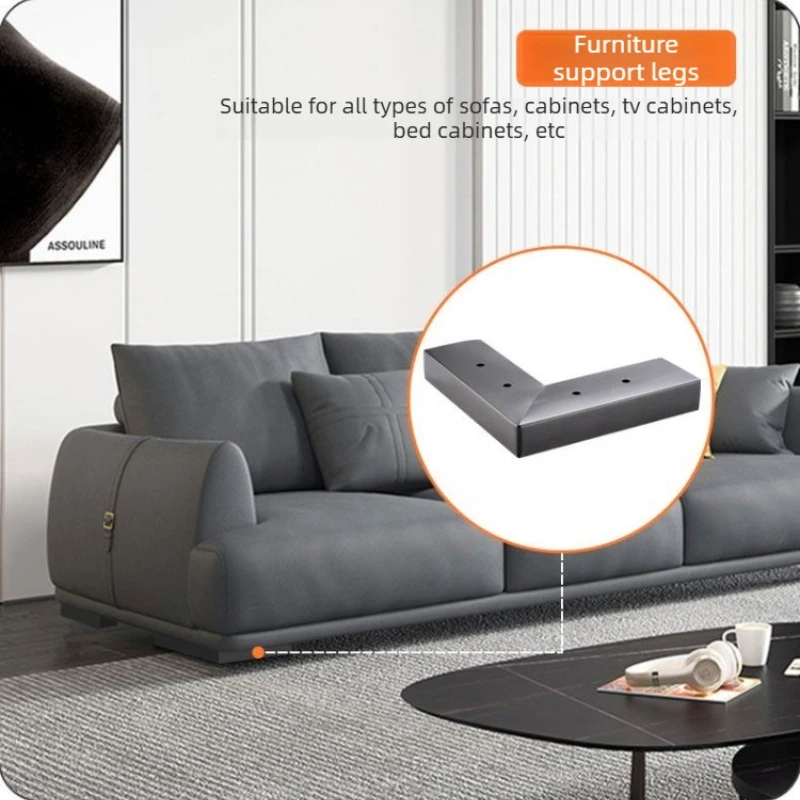 Stainless Steel Support Feet for Sofas, Beds, and TV Stands - 5cm / 3cm Riser Pads with Straight and T-shaped Feet