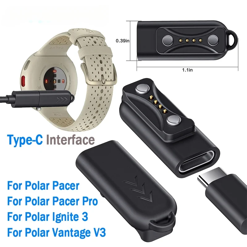 

Универсальное магнитное зарядное устройство Type-C для часов Polar — Pacer/Pacer Pro/Ignite 3/Vantage V3/Grit X 2 Pro