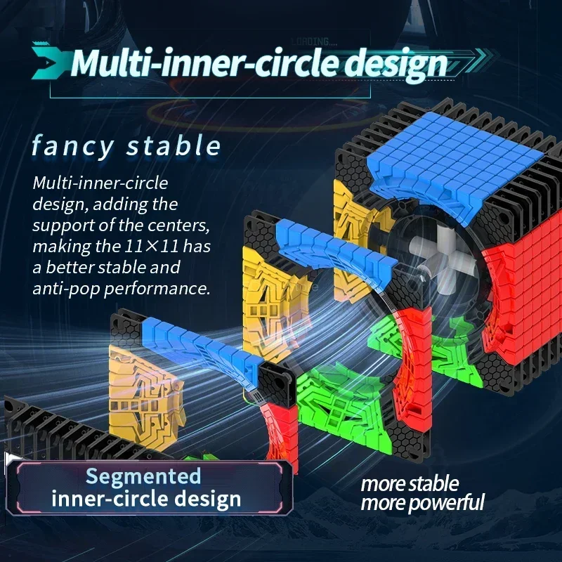 Diansheng-磁気マジックキューブ,パズルおもちゃ,銀河,11 m,11x11x11,スムーズな競争