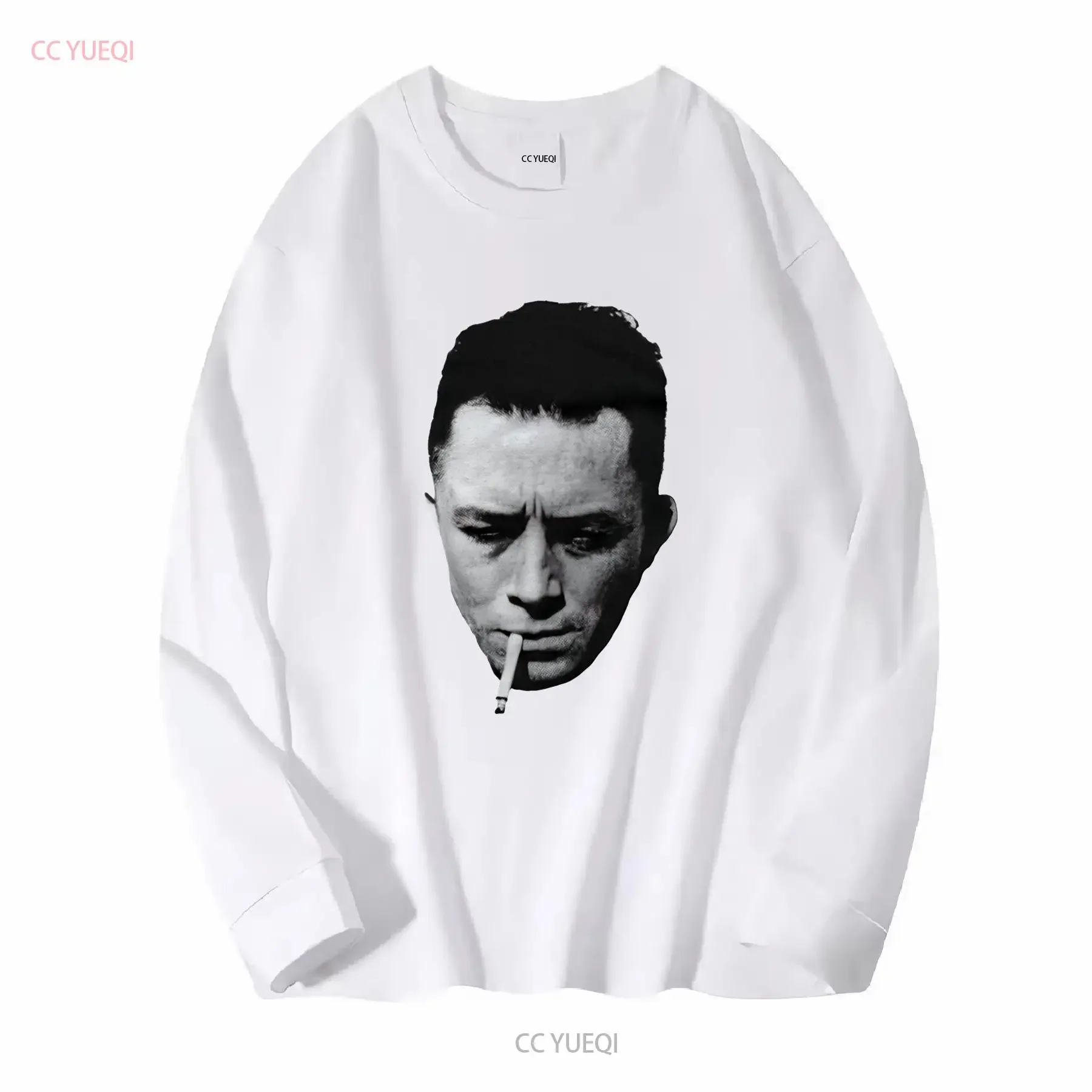 Albert Camus Portrait T shirt Author Writer Stranger Plague Sartre Kafka Nietzsche Dostoyevsky Cute vintage Washed Slightly