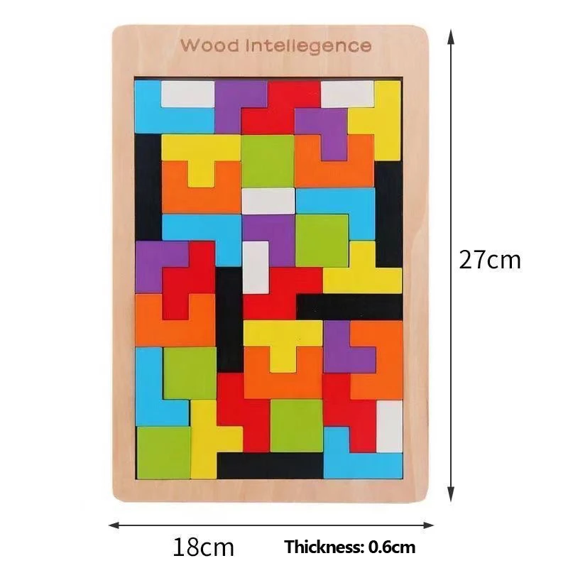 3D 나무 러시아 퍼즐 아기 조기 교육 색상 모양 게임, 어린이 생각 논리 사각형 장난감 퍼즐, 어린이 크리스마스 선물