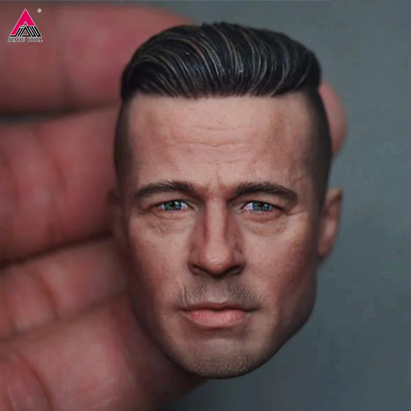 

MG002 1/6 Scale Male Figure Soldier Head Sculpt Carving Brad Pitt Head Model Fits 12 inch Action Figure Body