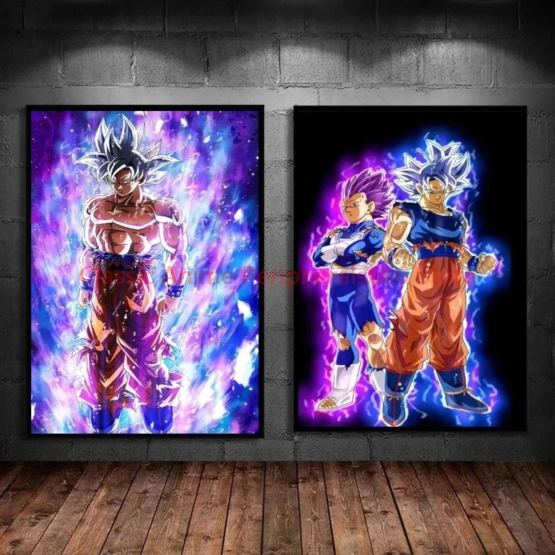 Lienzo para pared, póster estético de Dragon Ball Goku, pinturas para decoración del hogar, regalos de cumpleaños clásicos colgantes