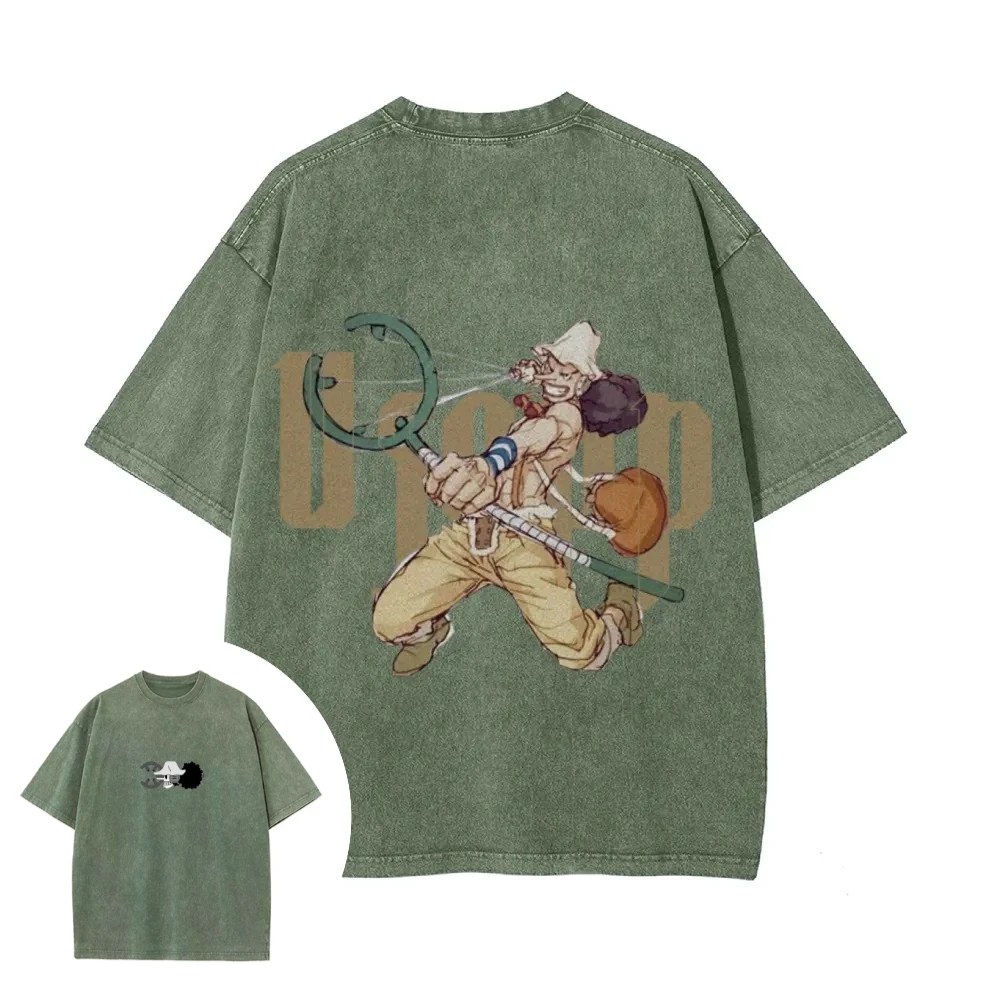 تي شيرت ون بيس للرجال والنساء بتصميم يوسب، قميص قطني للصيف والربيع بطباعة أنيمي، تي شيرت ريترو ممزق بأكمام قصيرة بأسلوب الهيب هوب