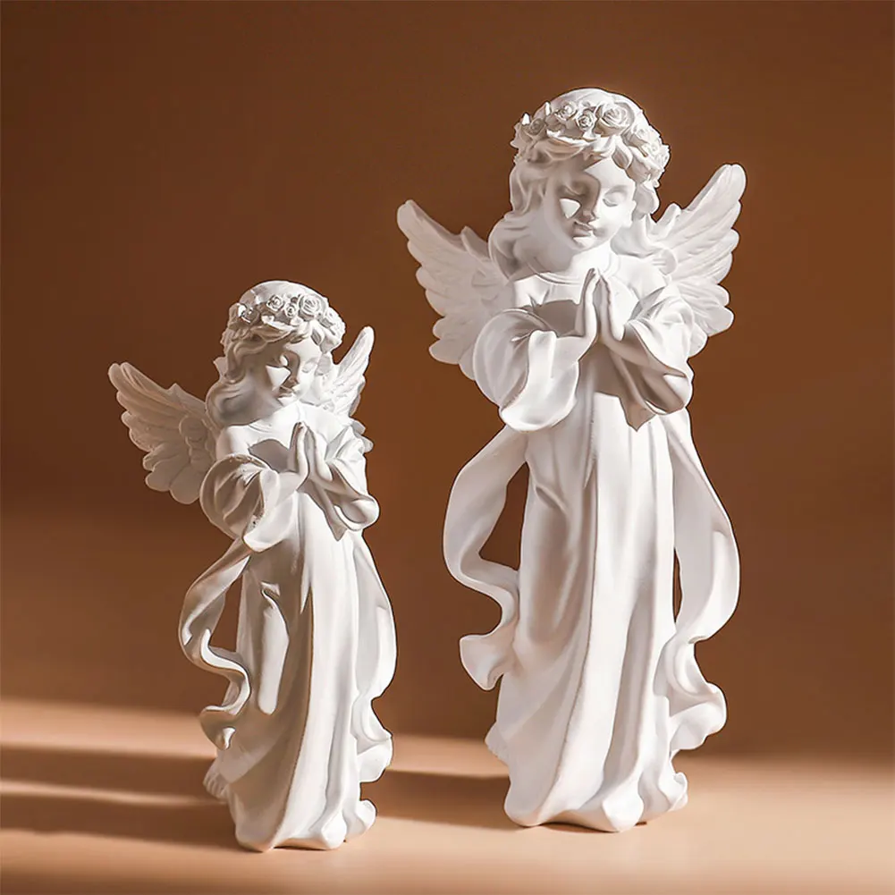 Figurine d'ange en prière de style européen, ornements d'ange mignons, statue d'ange décorative étanche, décor de jardin extérieur