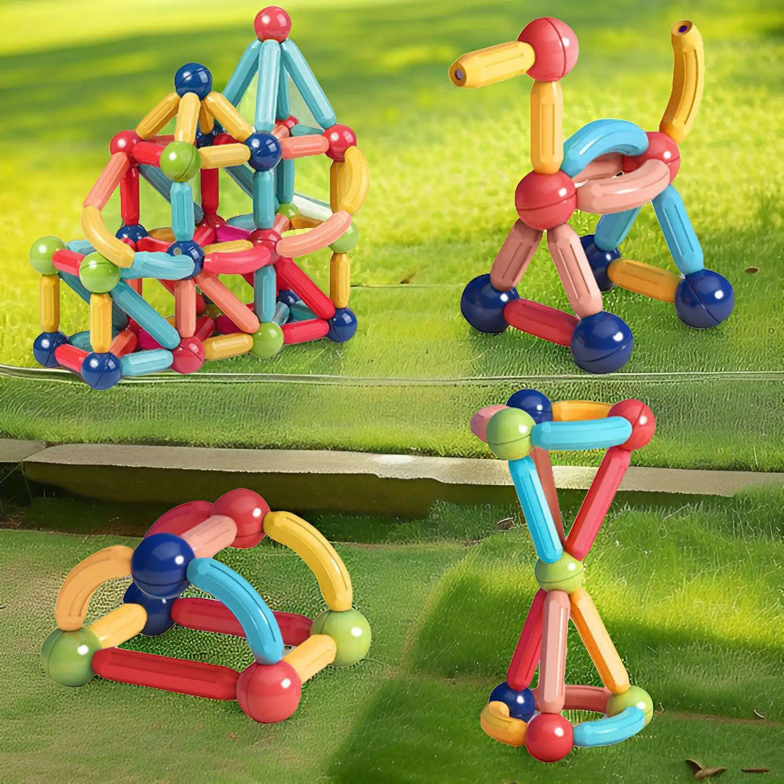 Montessori Educational Toys Magnetic Building Blocks Set Constructor Block Toys for Kids Magnet Stick Rod For Children Boy Girl