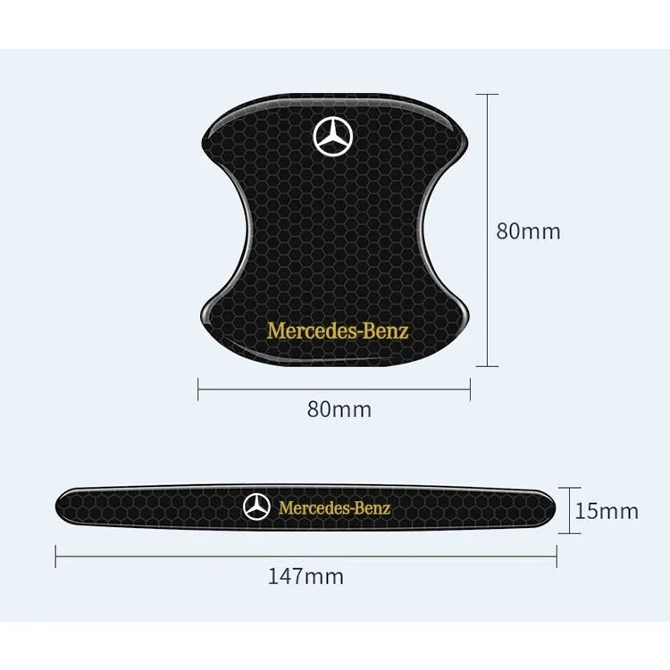 Car Door Handle Protector Bowl Anti Scratch Reflective Sticker For Mercedes Benz   A C E   CLA180 GLB200 GLC300  CLS GLA E Class