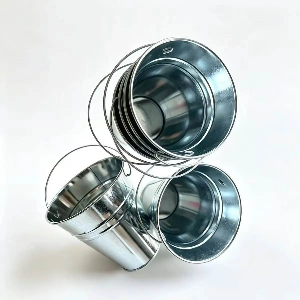 5/10PCS Large Galvanized Metal Buckets with Handle  12.8*11.5CM- Unique Goody Baskets, Great for Party Favors