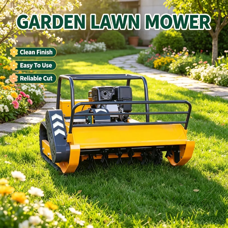 Customized orchard track type remote control lawn mower that does not harm fruit trees, remote wireless weeding machine