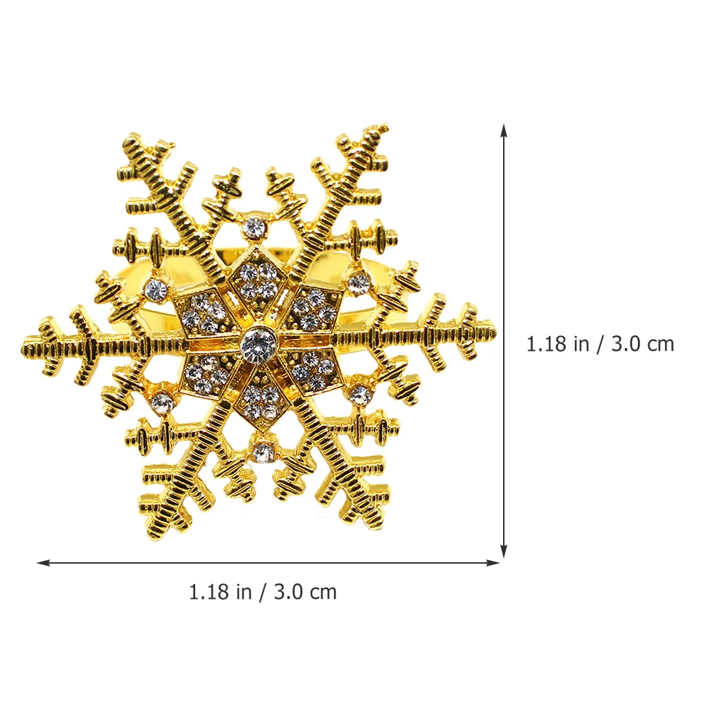 4 قطعة عيد الميلاد ندفة الثلج حلقات منديل سبيكة الزخرفية منديل أبازيم لعيد الميلاد حفلة ديكور للطاولات أصحاب المنديل عطلة