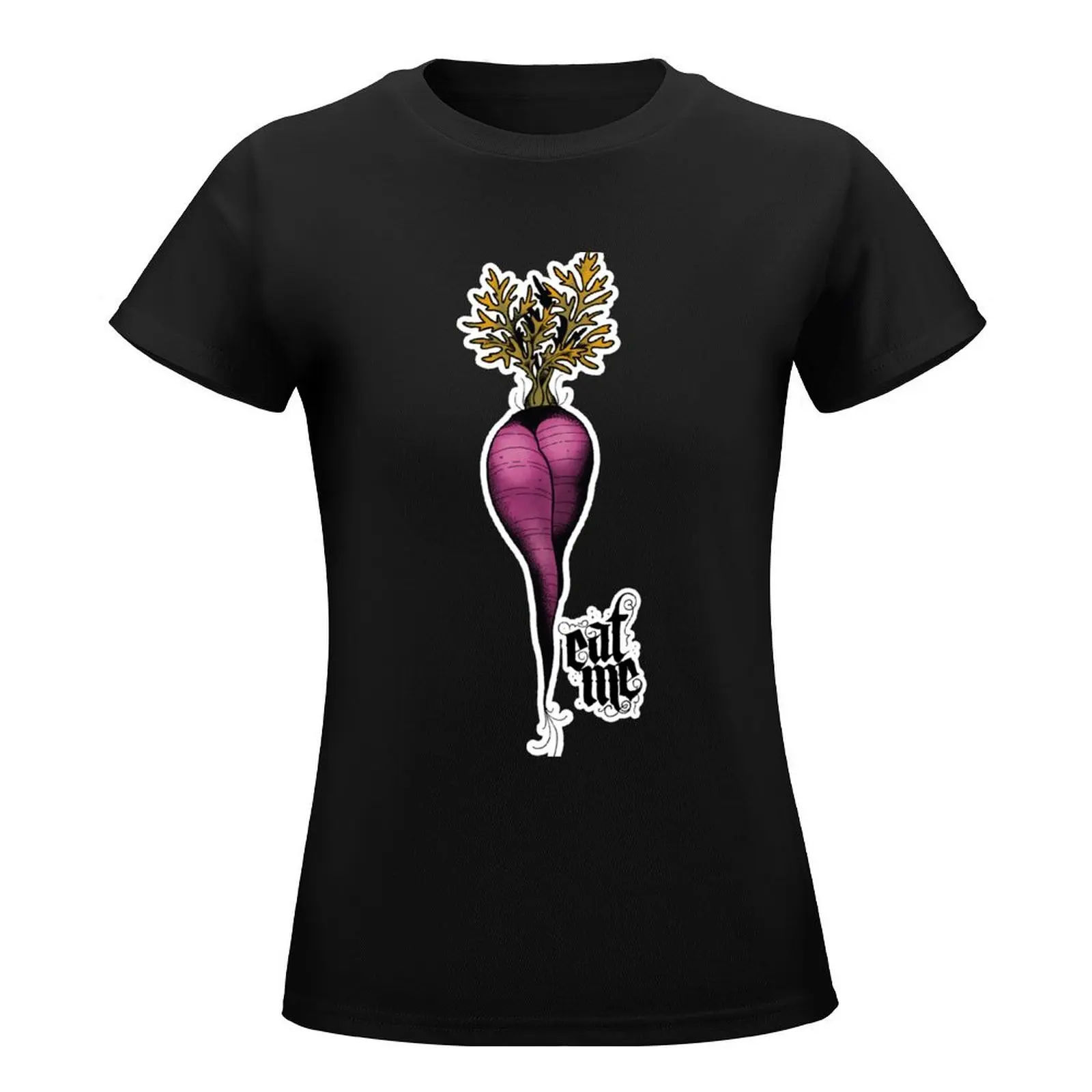 Sexy purple carrot, eat me T-Shirt kawaii clothes vintage clothes t-shirt dress for Women plus size